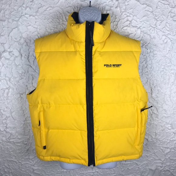 yellow polo vest